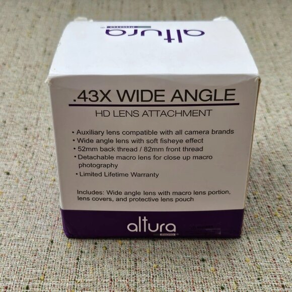 Altura Camera Lens 52mm Wide Angle Lens Compatible W/ all Camera MC HD 0.43X - Picture 5 of 12
